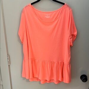Lane Bryant Neon Pink Peplum Top